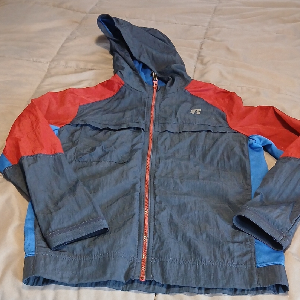 Russell Athletic Kids' Gray and Red Raincoat
